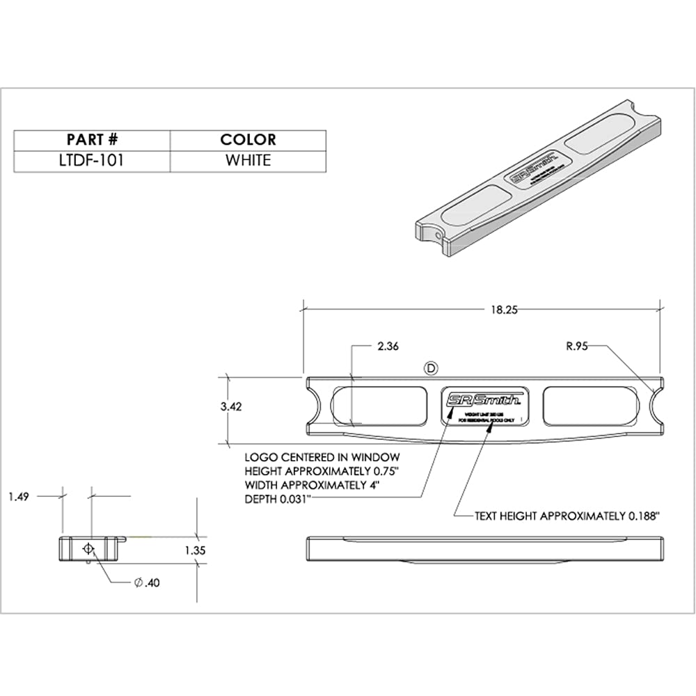 S.R.Smith, LTDF-101, Econoline Swimming Pool Ladder Tread