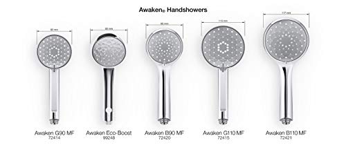 KOHLER Awaken B90 Multifunction Hand Held Shower Head, Polished Chrome, K-72420-CP