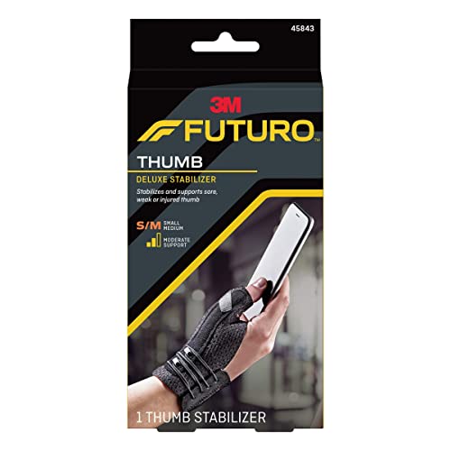 FUTURO Deluxe Thumb Stabilizer, Improves Stability, Moderate Stabilizing Support, Small/Medium