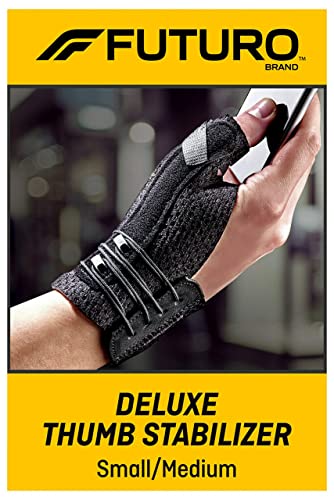 FUTURO Deluxe Thumb Stabilizer, Improves Stability, Moderate Stabilizing Support, Small/Medium