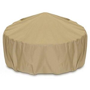 two dogs designs 2d-fp60005 home and garden fire pit cover with level 4 uv protection, 60-inch, khaki