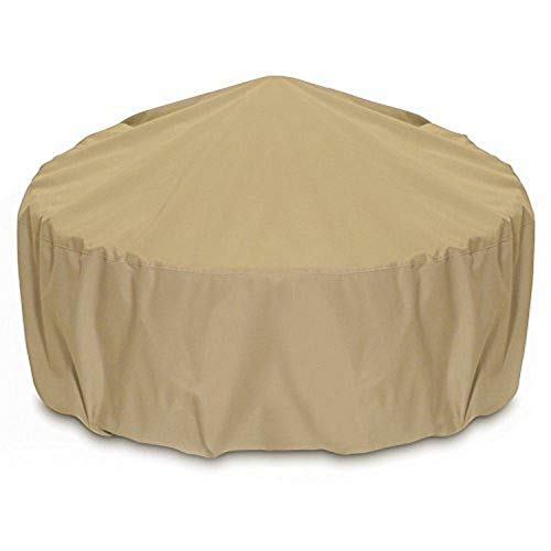 Two Dogs Designs 2D-FP60005 Home and Garden Fire Pit Cover with Level 4 UV Protection, 60-Inch, Khaki