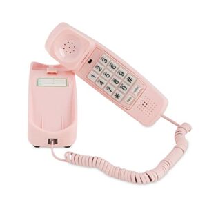 isoho phones land line telephones for home - corded, easy-to-use big button telephone for home office, seniors, and house phone; analog desk phone w/vintage wall phone design - home phone, ladies pink