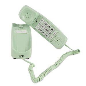 land line telephones for home - corded, easy-to-use big button telephone for home office, seniors, and house phone; analog desk phone with vintage wall phone design - home phone, earth day green