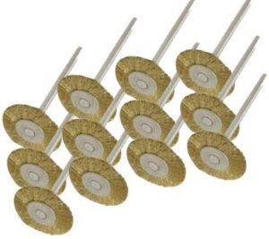 12 rotary brass wire brush wheel compatible with dremel 3000 4000 8220-2/28 395 7700-1/15 4000 3/34 chicago electric, milwaukeen nextec1/8" shank hobbyy clean polish, craftsma