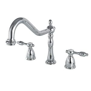 kingston brass kb1791talls tudor 8 inch center kitchen faucet without sprayer, polished chrome, 8-1/4 inch in spout reach, polished chrome