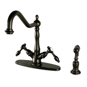 kingston brass ks1235talbs tudor kitchen faucet, 8-1/2 inch in spout reach, oil rubbed bronze