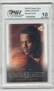 upper deck 2003 lebron james pgi 10 rookie card 13 labron!