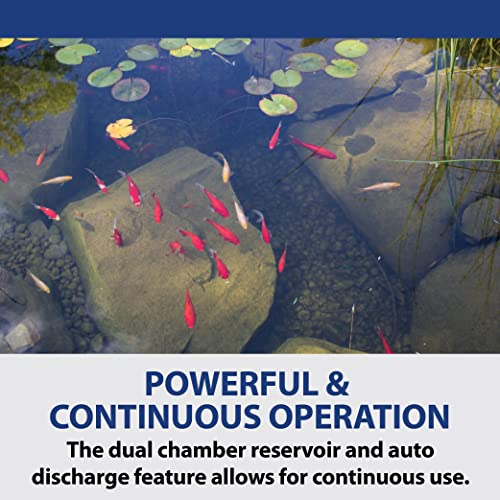 The Pond Guy ClearVac Pond Vacuum, Powerful Motor Quickly Removes Sludge & Debris, Dual Chamber Reservoir for Nonstop Use, 4 Interchangeable Nozzle Attachments, 5 Extension Tubes, 8 Ft Discharge Hose