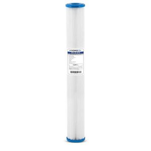 hydronix spc-25-2010 polyester pleated sediment water filter, washable& reusable, 2.5" x 20", 10 micron