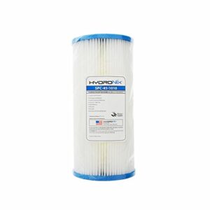 hydronix spc-45-1010 polyester pleated filter 4.5" od x 9 3/4" length, 10 micron