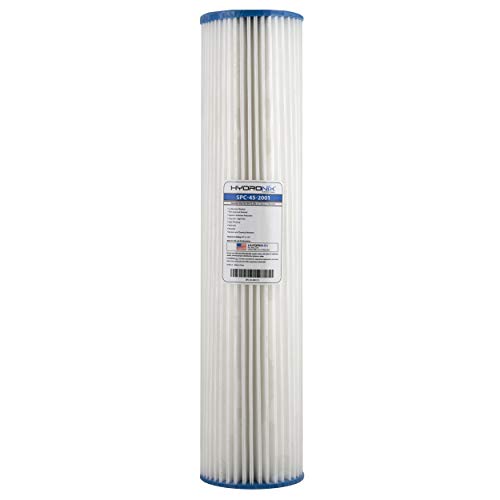 Hydronix SPC-45-2001 Pleated Water Filter Whole House Commercial Industrial Washable and Reusable 4.5 x 20 - 1 Micron