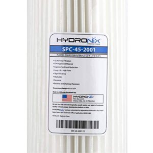 Hydronix SPC-45-2001 Pleated Water Filter Whole House Commercial Industrial Washable and Reusable 4.5 x 20 - 1 Micron