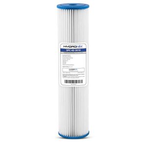 hydronix spc-45-2010 pleated water filter whole house commercial industrial washable and reusable 4.5" x 20" - 10 micron