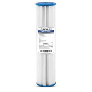 hydronix spc-45-2050 pleated water filter whole house commercial industrial washable and reusable 4.5" x 20" - 50 micron