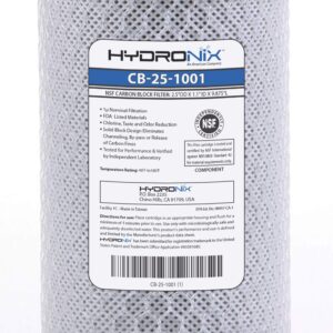 Hydronix CB-25-1001 Universal Reverse Osmosis & Drinking Systems Coconut Carbon Block Water Filter, 2.5 x 10-1 Micron