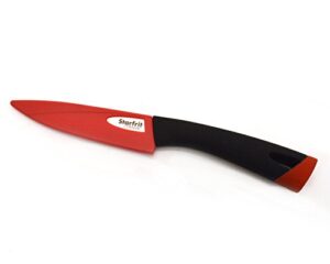 starfrit 093871-003-new1 4" ceramic paring knife with protective sheath, black/white,one size