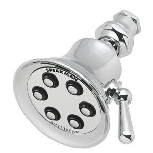 speakman s-2254 retro 3-setting shower head for stylish bathroom décor, 2.5 gpm, polished chrome
