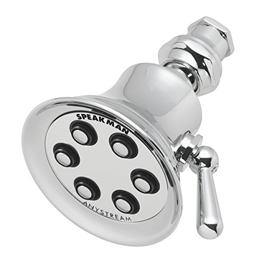 Speakman S-2254 Retro 3-Setting Shower Head for Stylish Bathroom Décor, 2.5 GPM, Polished Chrome