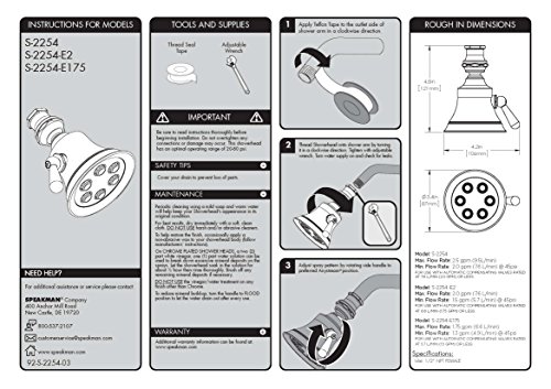 Speakman S-2254 Retro 3-Setting Shower Head for Stylish Bathroom Décor, 2.5 GPM, Polished Chrome