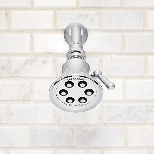 Speakman S-2254 Retro 3-Setting Shower Head for Stylish Bathroom Décor, 2.5 GPM, Polished Chrome