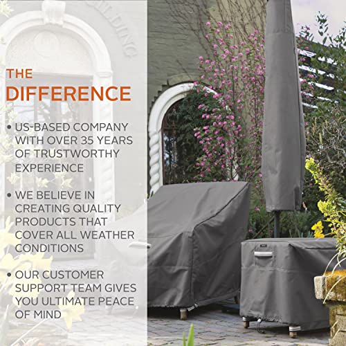Classic Accessories Ravenna Water-Resistant 32 Inch Rectangular Patio Ottoman/Table Cover, Outdoor Table Cover, Taupe