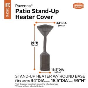 Classic Accessories Ravenna Water-Resistant 34 Inch Stand-Up Patio Heater Cover, Taupe