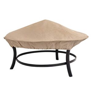 modern leisure water-resistant, 35 in patio fire pit cover, inch, beige,khaki