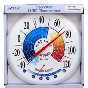 Taylor Wind Chill/Heat Index Thermometer & Hygrometer, 13.25 Inch