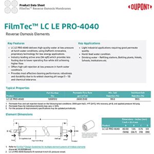 Dow Filmtec LC LE-4040 Commercial Low Energy Reverse Osmosis Membrane, Large