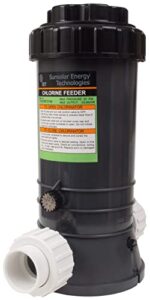 sunsolar automatic chlorinator for above ground pools and in-ground pools- free standing in-line - dispenser holds 9lbs comes with fittings