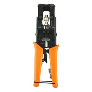 etekcity coax cable crimper, multifunctional compression connector adjustable deluxe tool for f bnc rca, rg58 rg59 rg6, universal wire cutters -25706348096