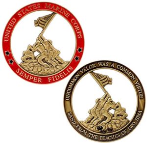 marine corps iwo jima usmc challenge coin with actual sands of iwo jima - marine corps gifts disabled usmc vet owned small business
