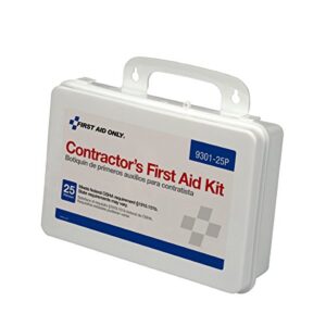 first aid only 9301-25p 25-person contractor's emergency first aid kit for home renovation, job sites, and construction vehicles, 176 pieces