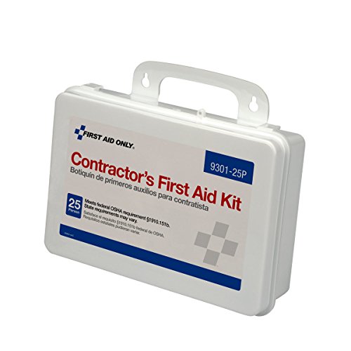 First Aid Only 9301-25P 25-Person Contractor's Emergency First Aid Kit for Home Renovation, Job Sites, and Construction Vehicles, 176 Pieces