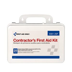 First Aid Only 9301-25P 25-Person Contractor's Emergency First Aid Kit for Home Renovation, Job Sites, and Construction Vehicles, 176 Pieces