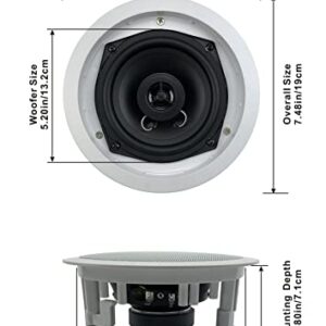 Acoustic Audio R191 in Ceiling/in Wall Speaker 2 Pair Pack 2 Way Home Theater 800 Watt R191-2PR