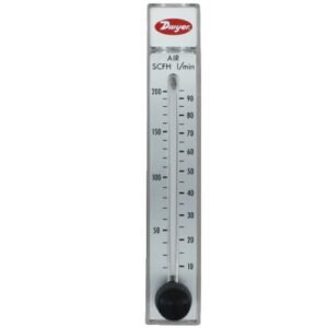 dwyer® rate-master® flowmeter, rmb-82d-ssv, 3% acc, 1-12 gph & .06-.76 lpm water, ss valve, pc body
