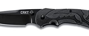 CRKT Moxie EDC Folding Pocket Knife: Assisted Opening Everyday Carry, Black Blade, Thumb Stud, Liner Lock, Textured Non Slip Handle, Pocket Clip 1100