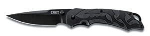 crkt moxie edc folding pocket knife: assisted opening everyday carry, black blade, thumb stud, liner lock, textured non slip handle, pocket clip 1100