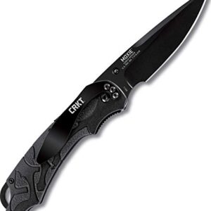 CRKT Moxie EDC Folding Pocket Knife: Assisted Opening Everyday Carry, Black Blade, Thumb Stud, Liner Lock, Textured Non Slip Handle, Pocket Clip 1100