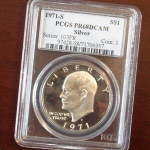 1971S SILVER "IKE" DOLLAR GRADED PR68 DCAM BY PCGS