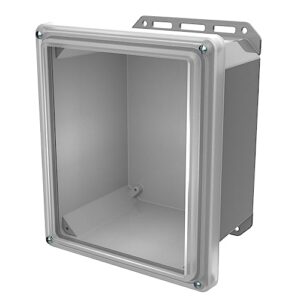 Serpac I352S,TCBG (10.23 x 11.75 x 7.46 in) Polycarbonate IP67 Waterproof UL 508A Plastic Project Junction Box Enclosure with Clear Top Screw Entry Cover and Gray Bottom