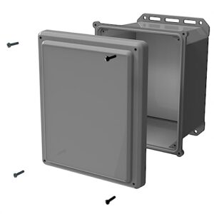 Serpac I352S,TGBG (10.23 x 11.75 x 7.46 in) Polycarbonate IP67 Waterproof UL 508A Plastic Project Junction Box Enclosure with Gray Top Screw Entry Cover and Gray Bottom