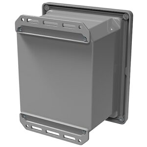 Serpac I352S,TGBG (10.23 x 11.75 x 7.46 in) Polycarbonate IP67 Waterproof UL 508A Plastic Project Junction Box Enclosure with Gray Top Screw Entry Cover and Gray Bottom
