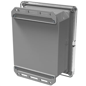 Serpac I342S,TCBG (5.46 x 10.23 x 11.75 in) Polycarbonate IP67 Waterproof UL 508A Plastic Project Junction Box Enclosure with Clear Top Screw Entry Cover and Gray Bottom