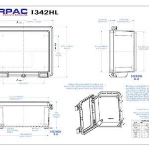 Serpac I342HL,TCBG (5.46 x 10.23 x 11.75 in) Polycarbonate IP67 Waterproof UL 508A Plastic Project Junction Box Enclosure with Clear Top Hinged Cover, Plastic Rustproof Latchs, and Gray Bottom