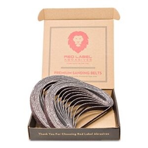 Red Label Abrasives 1/2 X 18 Inch 36 Grit Aluminum Oxide Air File Sanding Belts, 20 Pack