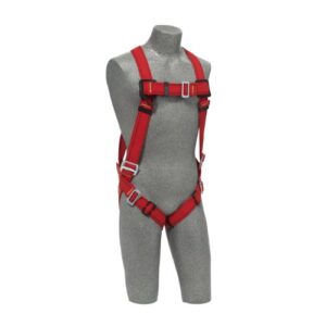 3m protecta pro 1191380 fall protection full body welders harness with back d-ring, pass thru legs, 420 pound capacity, extra large, red/black