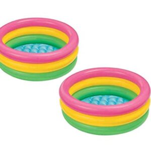 Intex 2.8ft x 10in Sunset Glow Inflatable Colorful Baby Swimming Pool (2 Pack)